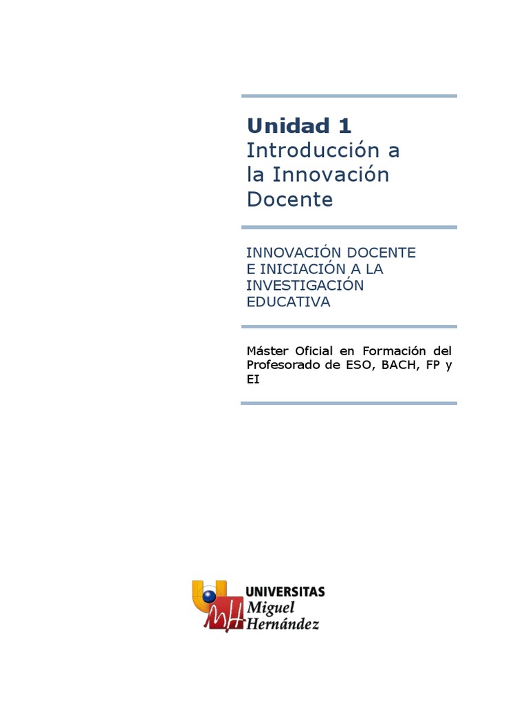 Innovación Docente en Educación Actual | PDF | Plan de estudios ...