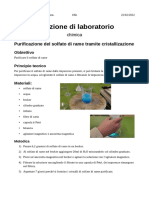 Purificazione Del Solfato Di Rame