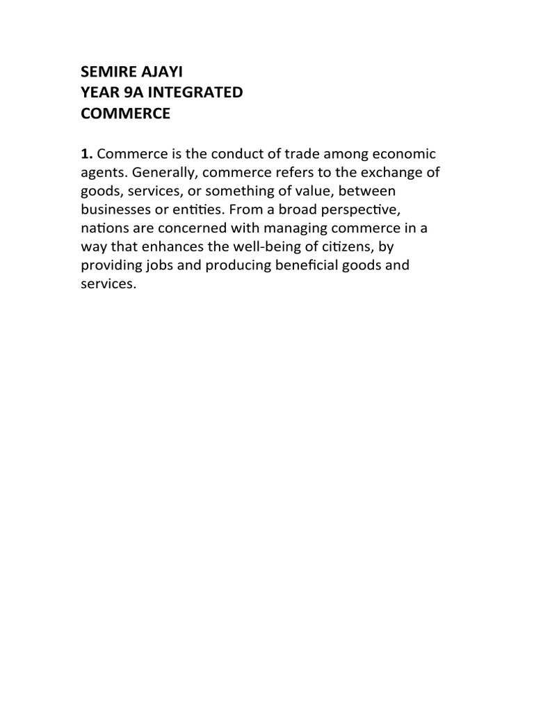 Holassignment Commerce | PDF | Finance & Money Management | Politics