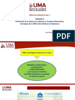 Promoción de La Salud Con Enfoque en Terapias Alternativas. Estrategia de La OMS Sobre Medicina Tradicional.