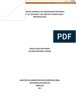 Implementación de Un Modelo de Asignacion de Recursos Económicos en Tecnosoft Del Instituto Tecnologico Metropolitano