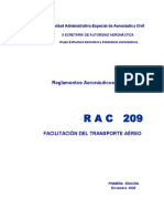 Https - WWW - Aerocivil.gov - Co - Normatividad - RAC - RAC 209 - Facilitación Del Transporte Aéreo