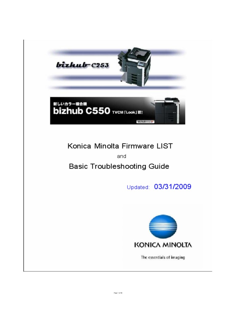 Konica Minolta Firmware List PDF Computing Computer Hardware