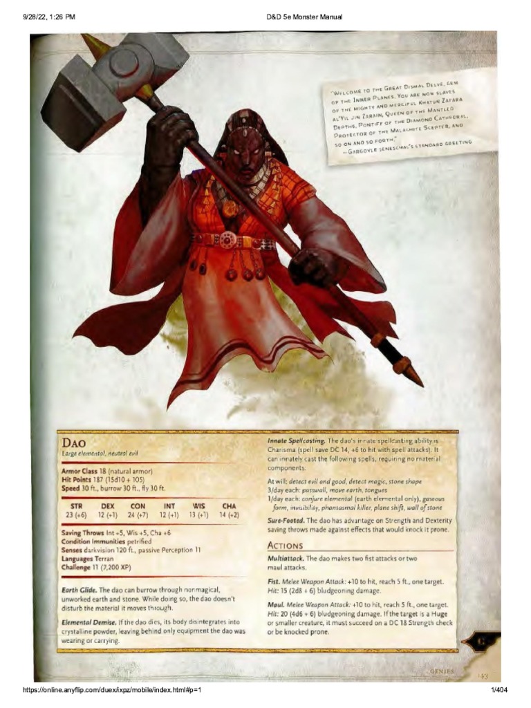 D&amp;D 5e Monster Manual | PDF