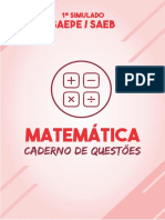 Caderno de Questões - 1º Simulado SAEPE - SAEB - Matemática-
