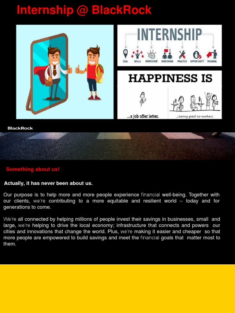 Internship BlackRock Sustainable Investing & Financial WellBeing PDF Black Rock Investing
