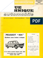 Revue Technique Automobile - Peugeot 404 Berlines Avec Freins a Disque OCR