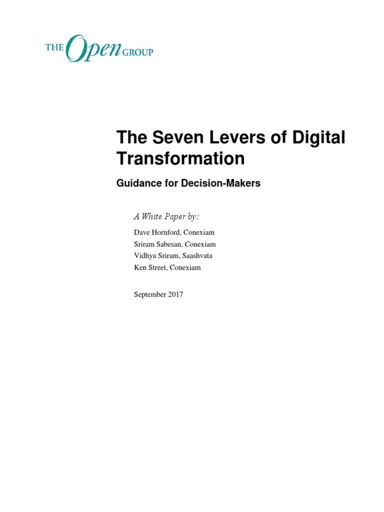 The Seven Levers of Digital Transformation PDF Business Process