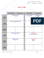 Emploi Du Temps Semaine 12-09-2022