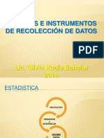 TECNICAS E INSTRUMENTOS DE RECOLECCION DE DATOS 2019 (1PARTE)
