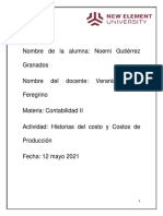 NOEMI GRANADOS Historias Del Costo y Costos de Producción