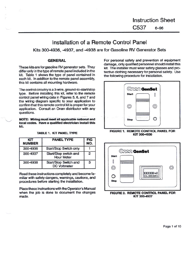 Remote Control Panel c537 1 | PDF