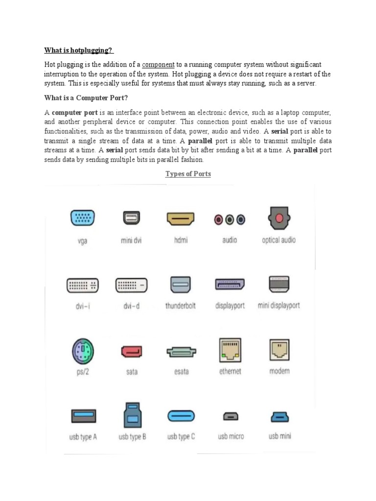 Understanding Hotplugging and Computer Ports | PDF