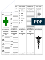 Wallet-Sized Medical Information Card