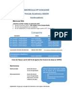 Matrícula CFP Ayacucho - 202220