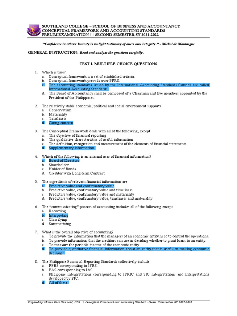 1 Questionnaire Conceptual Framework | PDF | Financial Statement ...