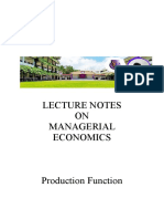 03-LECTURE NOTES - Production Function - MANAGERIAL ECONOMICS