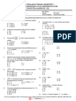 Soal PTS Matematika Wajb Kelas X Semester 1