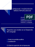 Desarrollo Del Lenguaje Según Perdida Auditiva