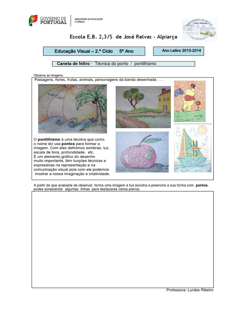 Atividade de Pontilhismo para 5º Ano | PDF