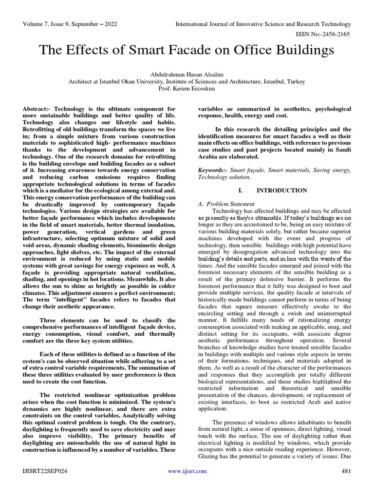 Impact of Smart Facades on Offices | PDF | Heat Transfer | Window