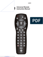 Manual For GE 24991 Universal Remote