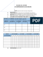 Esquema Del Informe - Proyecto de Mejora