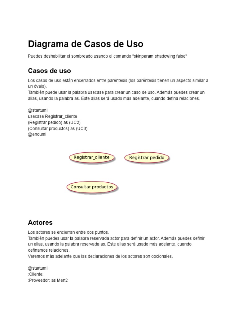 Diagrama de Casos de Uso en PlantUML | PDF | Caso de uso | Informática