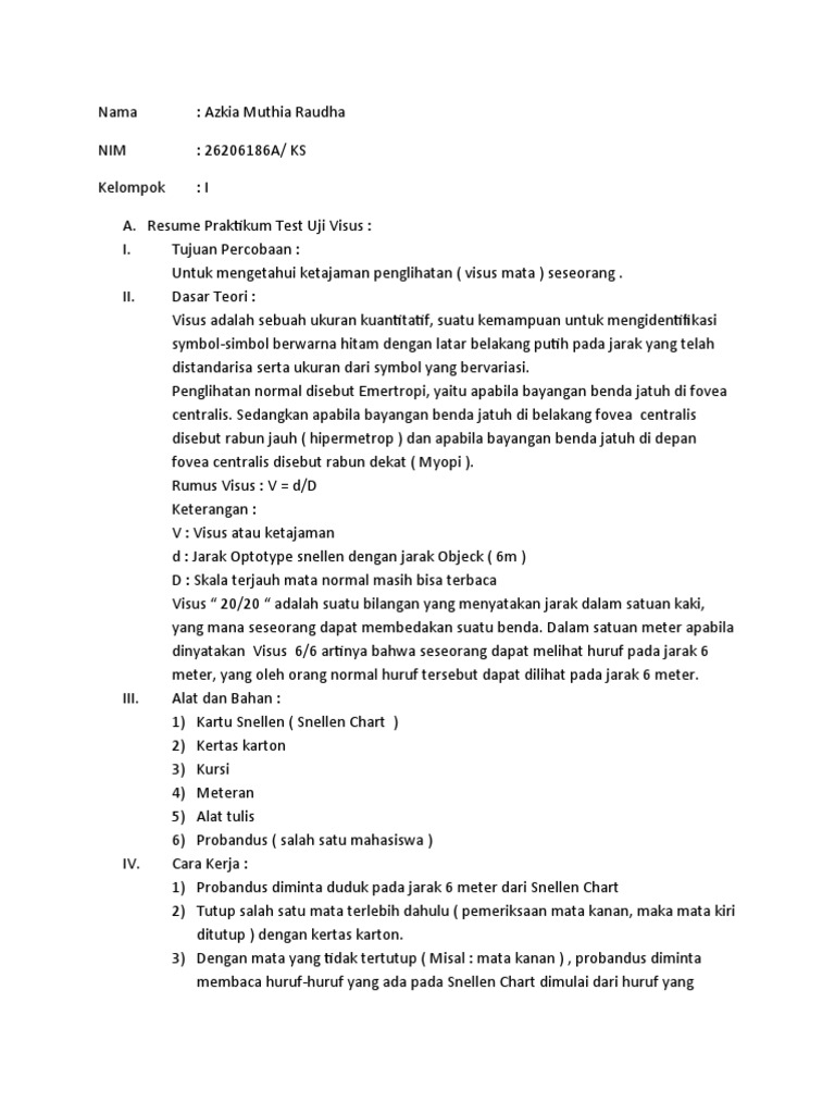 Uji Visus dan Buta Warna Probandus | PDF | Kajian Bahasa Asing