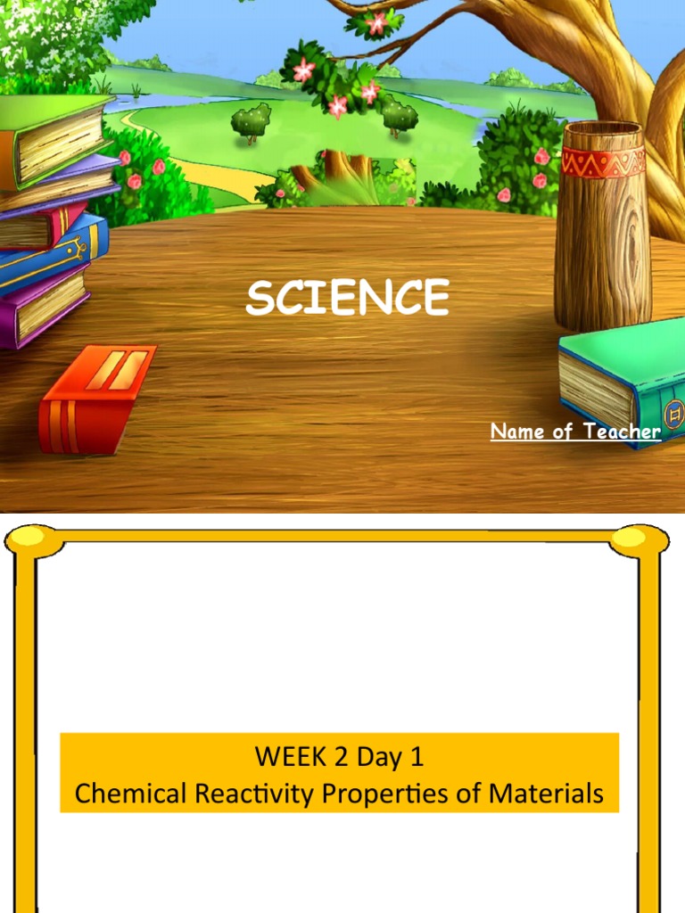 Sci Ppt Q1 Wk2 Day 1 5 Pdf Chemical Reactions Chemical Substances