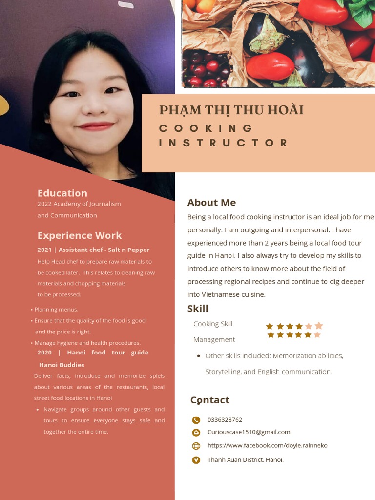 Orange Minimal Modern Chef Resume | PDF