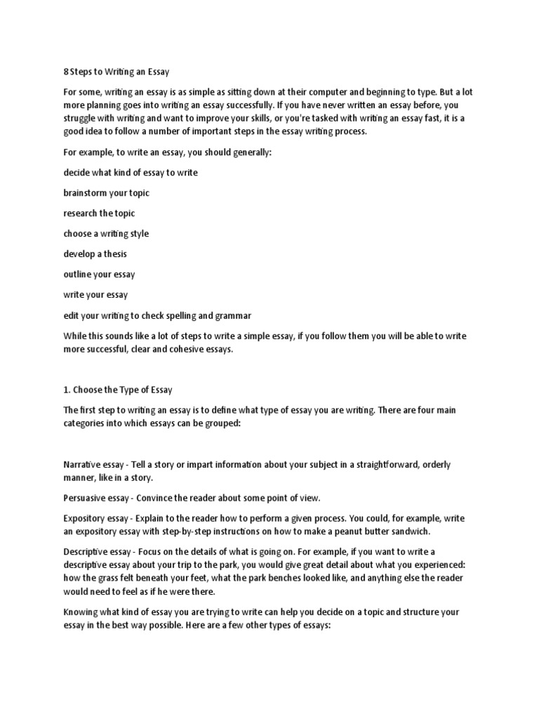 8 Steps To Writing An Essay PDF Essays Citation