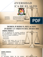 TEMA #16 Deber Juridico, Relacion Juridica y Objeto Del Derecho