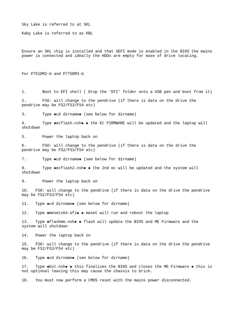 Clevo BIOS Update Instructions | PDF | Usb Flash Drive | Booting