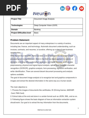 Document Image Analysis Project Overview | PDF | Optical Character