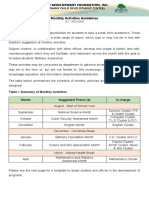 Monthly-Activities (School Year 2022-2023)