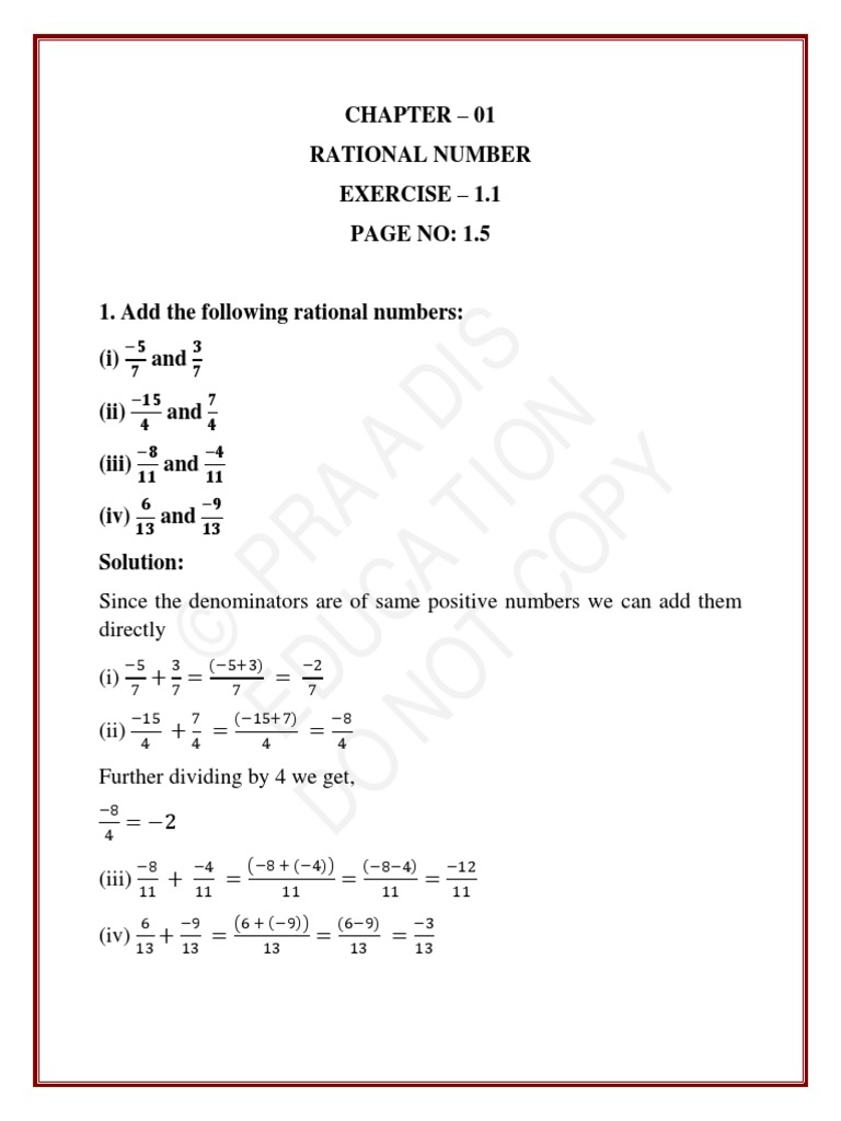 Math Chapter 1 First Year
