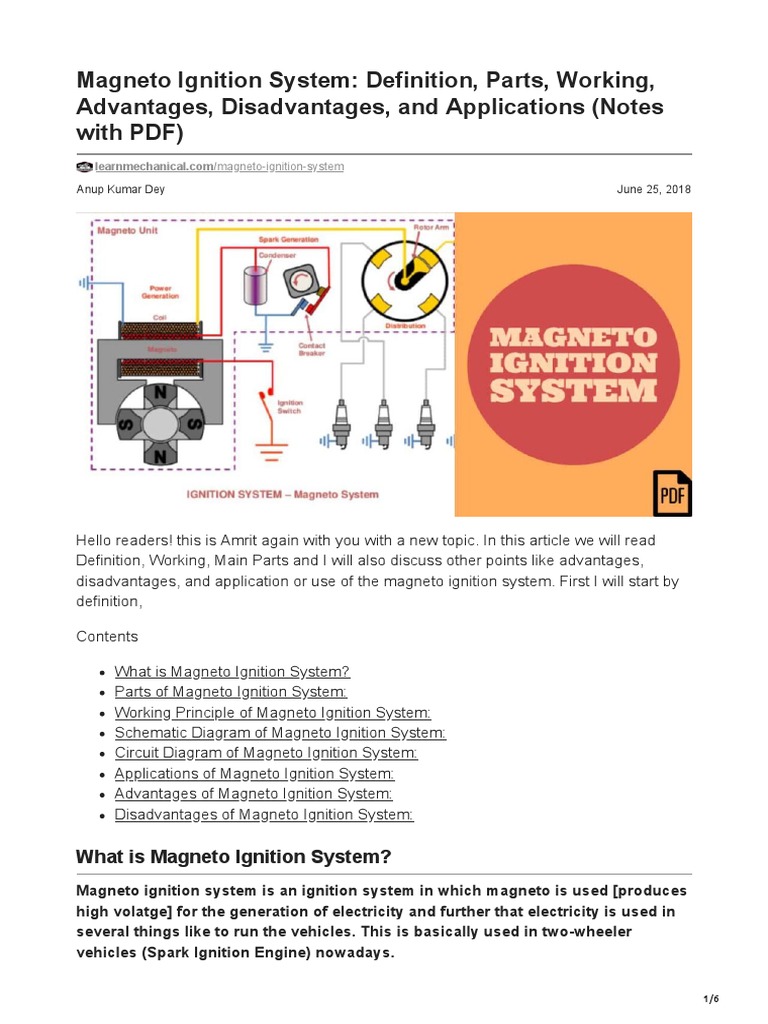Ignition System Definition Parts Working Advantages