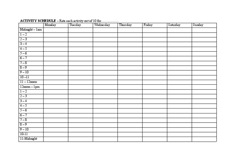 Activity Schedule | PDF