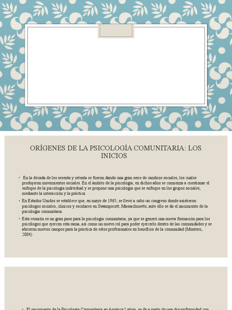 QUE ES PSICOLOGIA COMUNITARIA intelligence overview