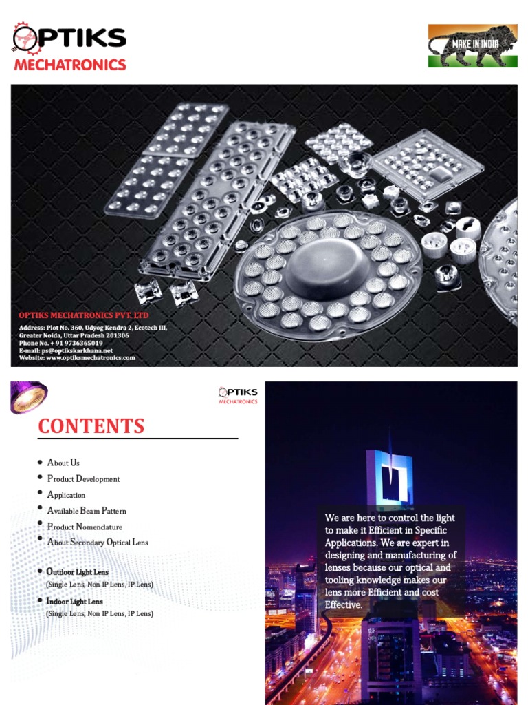 LED Lens Solutions by Optiks Mechatronics | PDF | Optics | Lighting