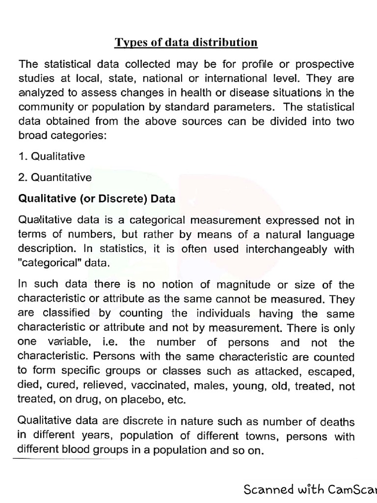 2.1 (B) Types of Data Distribution | PDF