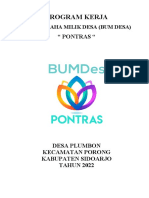 Pogram Kerja BUMDES Pontras