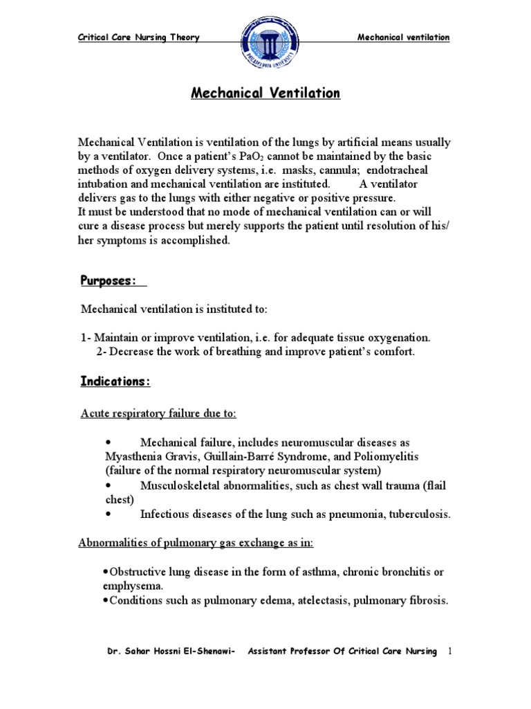 1- Mechanical Ventilation Modes | Pulmonology | Medical ...