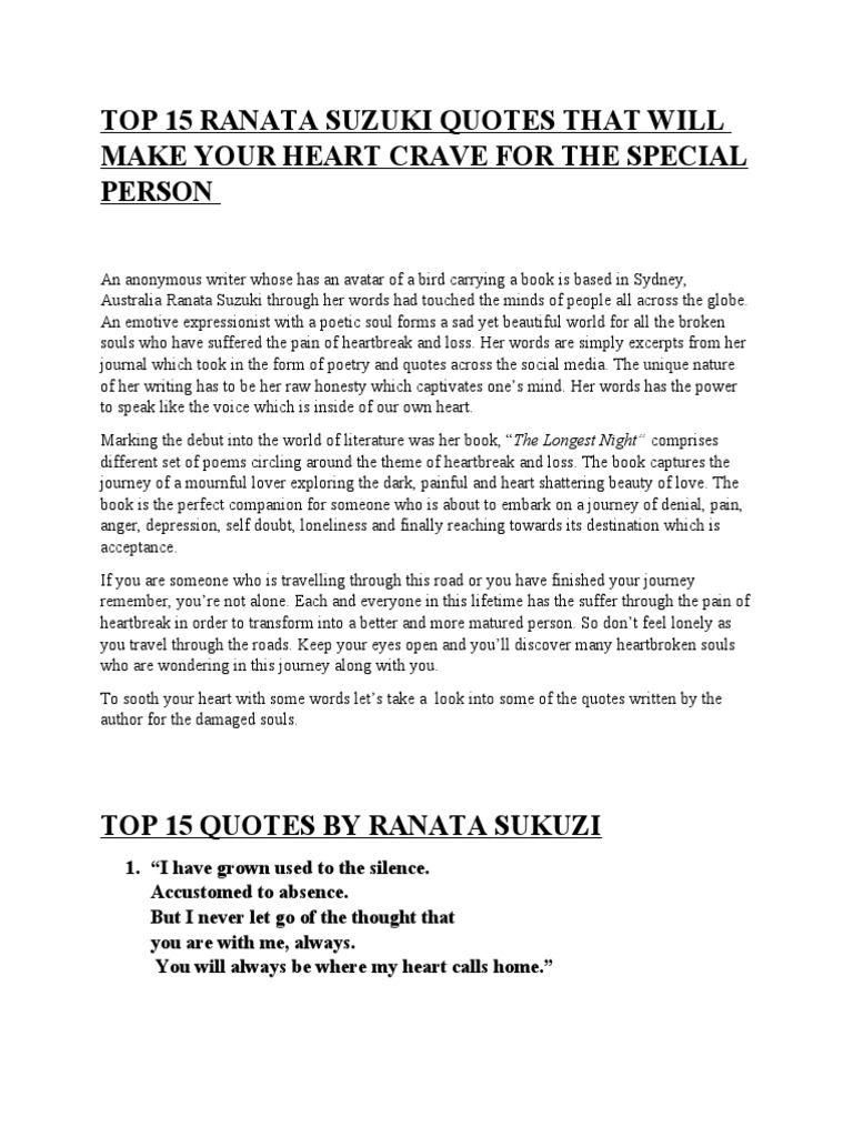 Free Ranata Suzuki - Your memory feels like home to me. So
