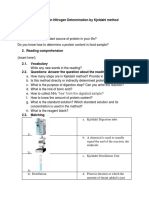 Unit X: Protein Nitrogen Determination by Kjeldahl Method 1. Warm-Up