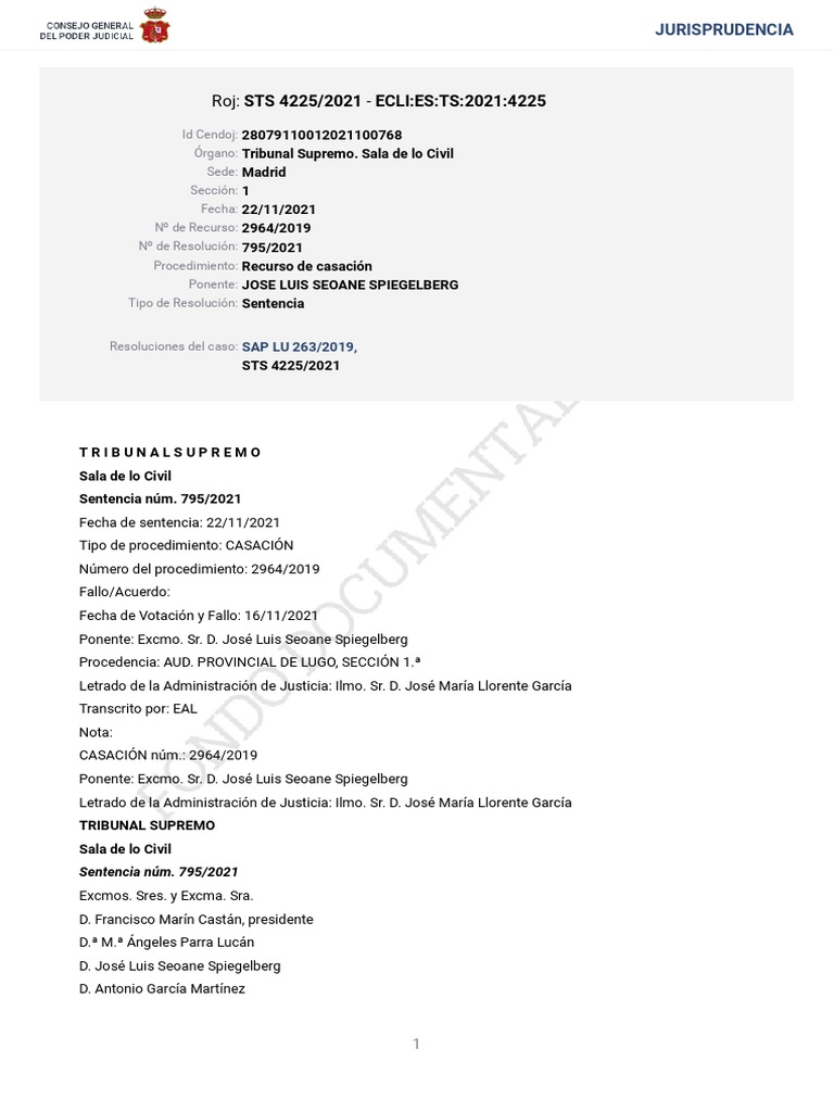 STS 4225 2021 | PDF | Sentencia (ley) | Apelación