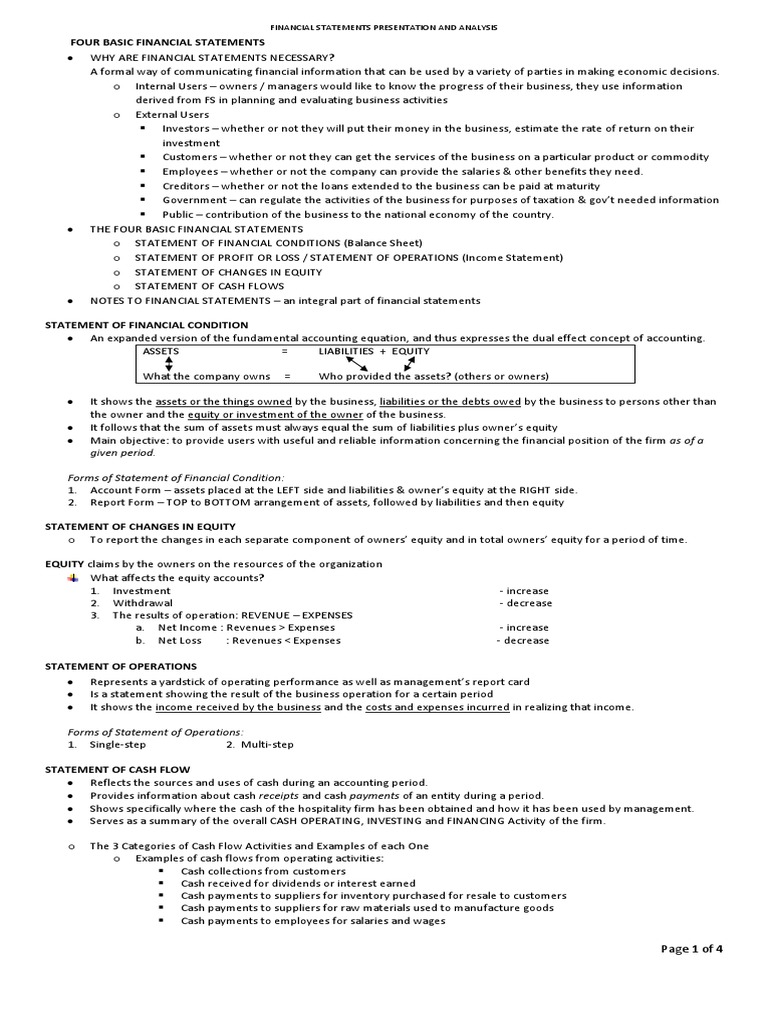 FS Analysis Guide | PDF | Equity (Finance) | Financial Statement