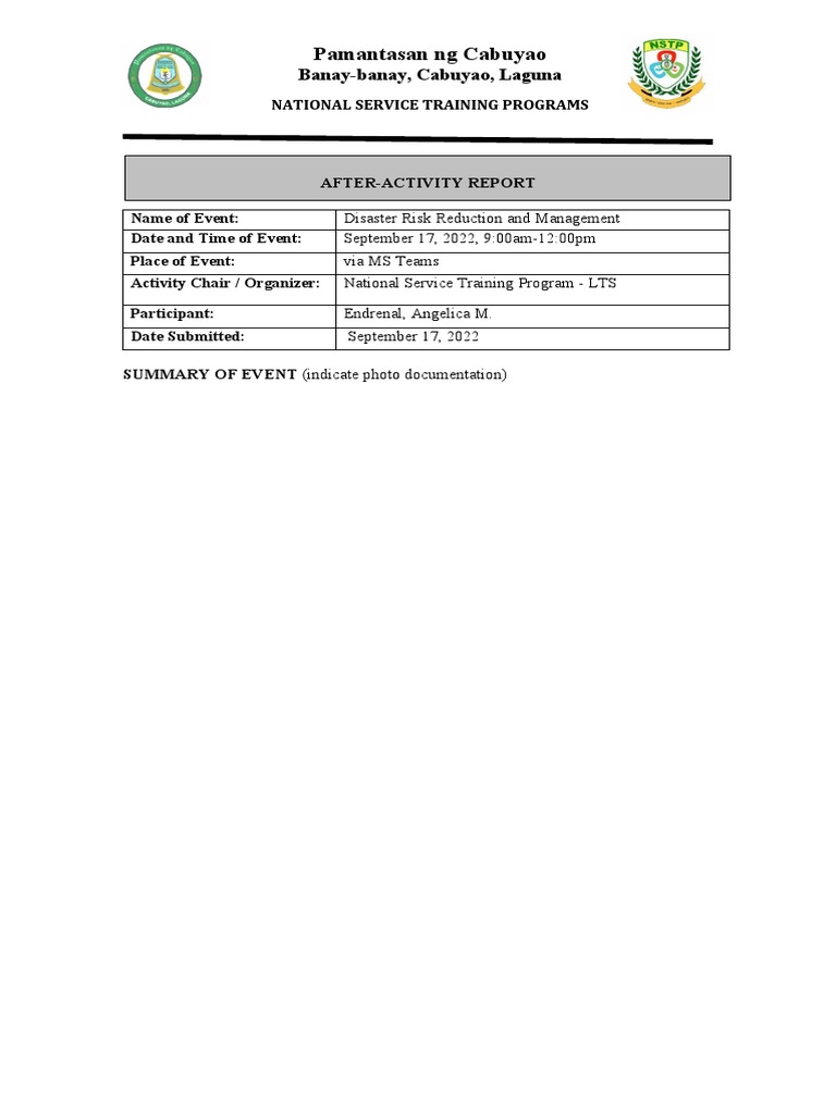 Disaster Risk Reduction And Management Pdf