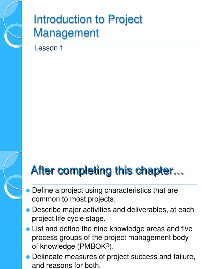 Lesson 1 Introduction To Project Management | PDF | Project Management ...
